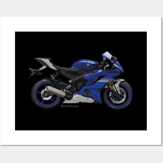 Yamaha R6 20 blue s Yamaha Motorcycles Posters and Art Prints